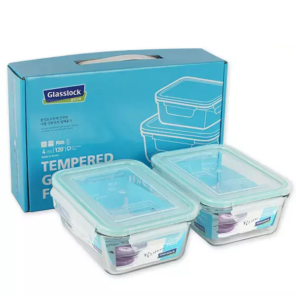 글라스락 직사각 테이퍼2호 980ml 유리밀폐용기
